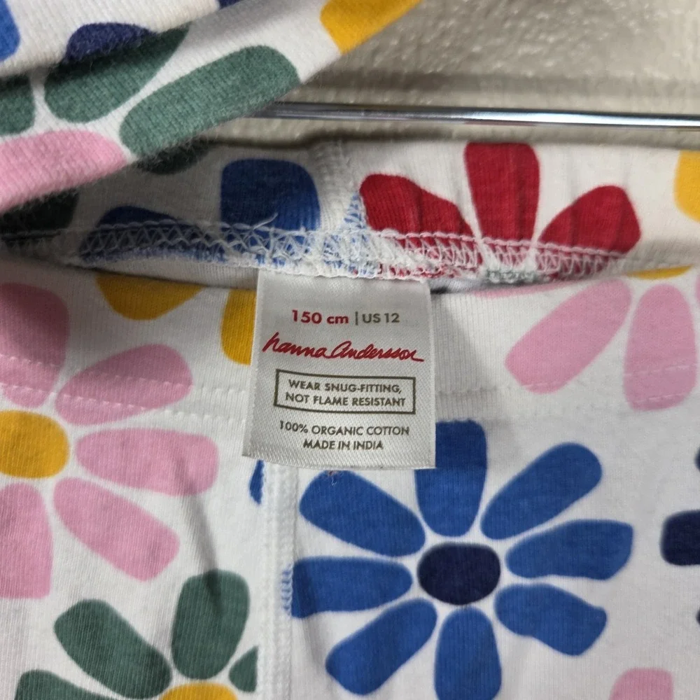 Hanna Andersson Organic Cotton Pajama Set‎ Girls US 12 150 Floral Daisy Pink